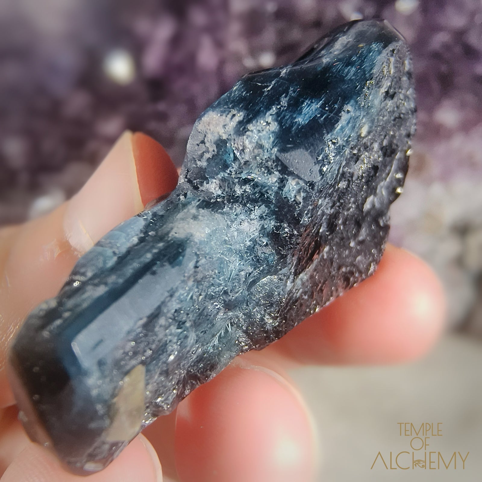 Gemmy Cat's Eye Blue Tourmaline x Black Tourmaline