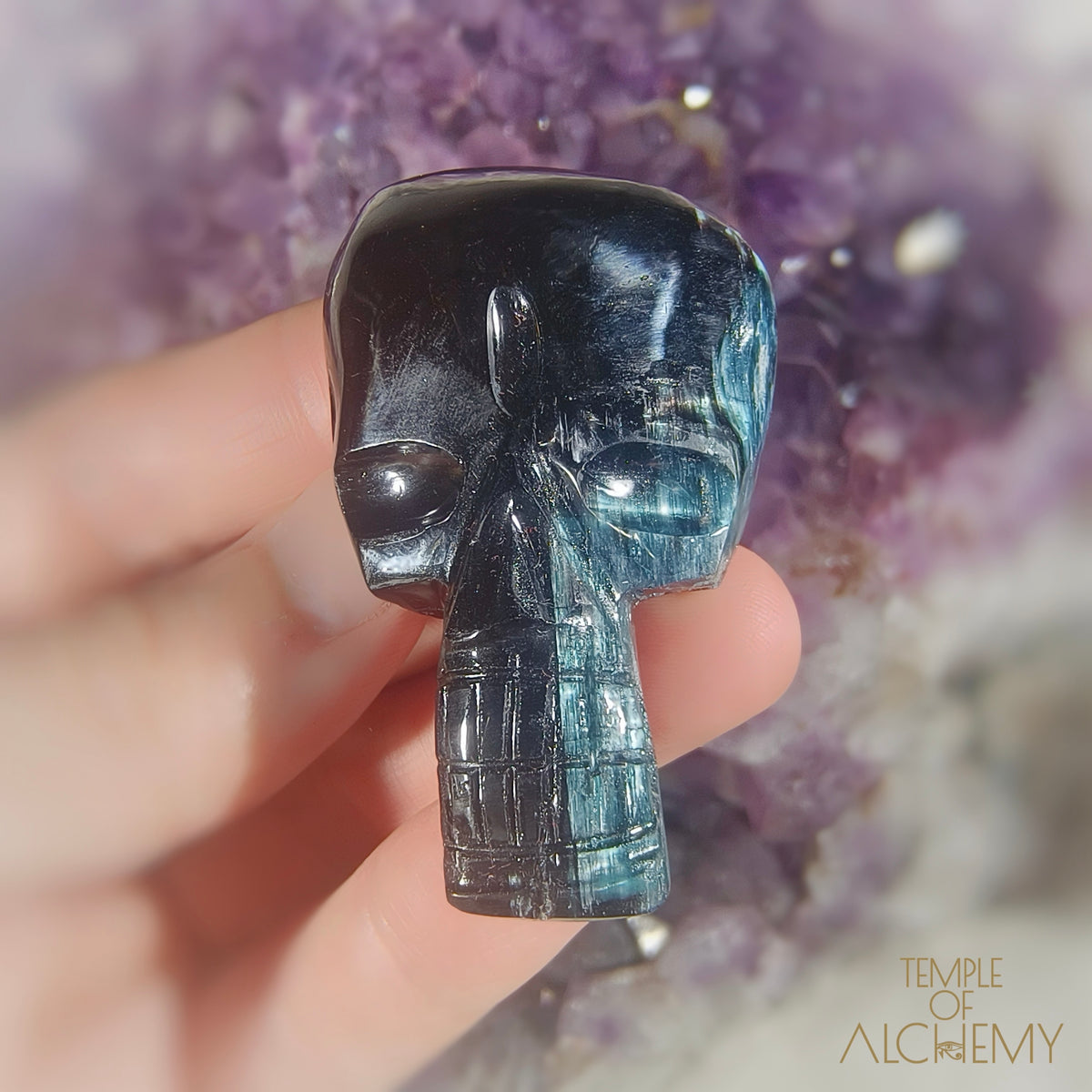Gemmy Cat's Eye Blue Tourmaline x Black Tourmaline
