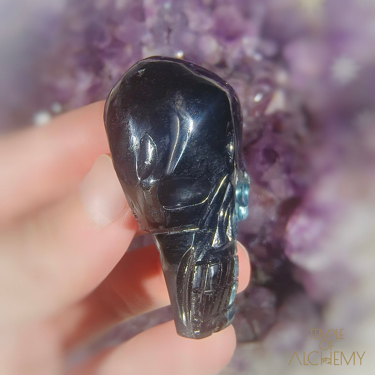 Gemmy Cat's Eye Blue Tourmaline x Black Tourmaline