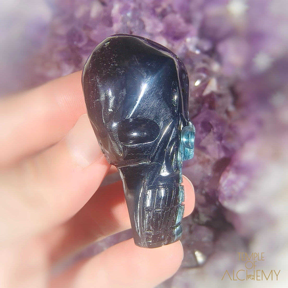 Gemmy Cat's Eye Blue Tourmaline x Black Tourmaline
