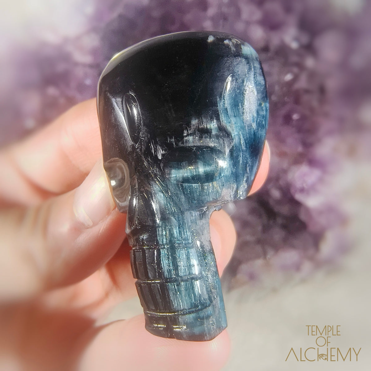 Gemmy Cat's Eye Blue Tourmaline x Black Tourmaline