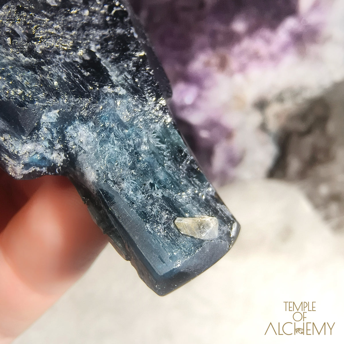 Gemmy Cat's Eye Blue Tourmaline x Black Tourmaline
