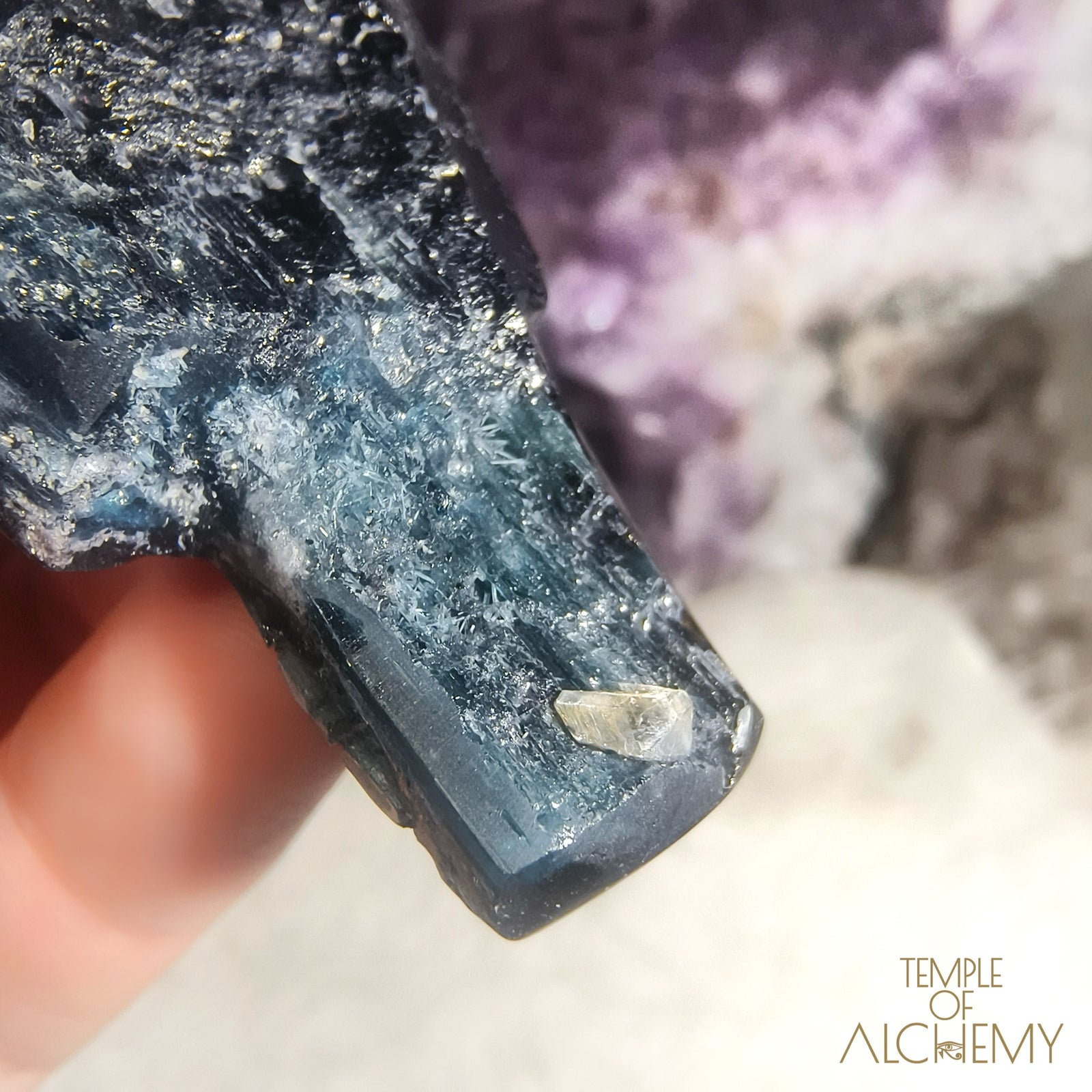 Gemmy Cat's Eye Blue Tourmaline x Black Tourmaline