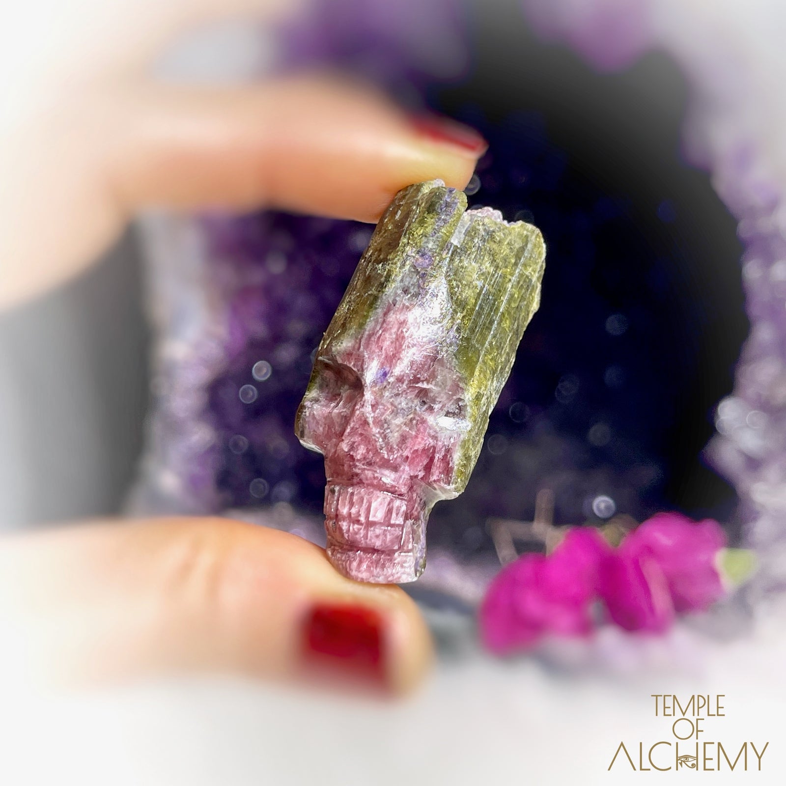 Rubellite Tourmaline x Green Tourmaline