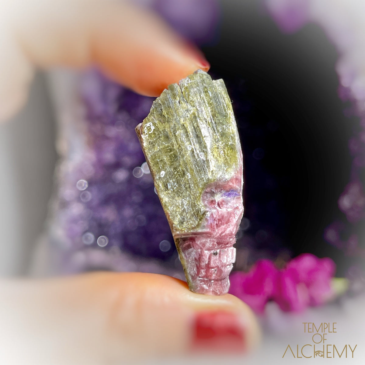 Rubellite Tourmaline x Green Tourmaline