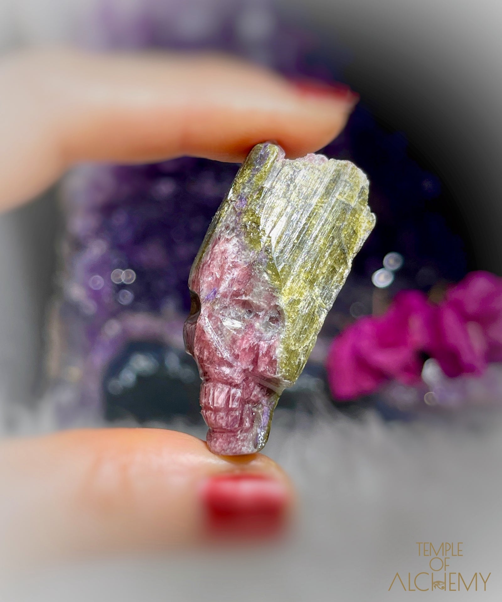 Rubellite Tourmaline x Green Tourmaline