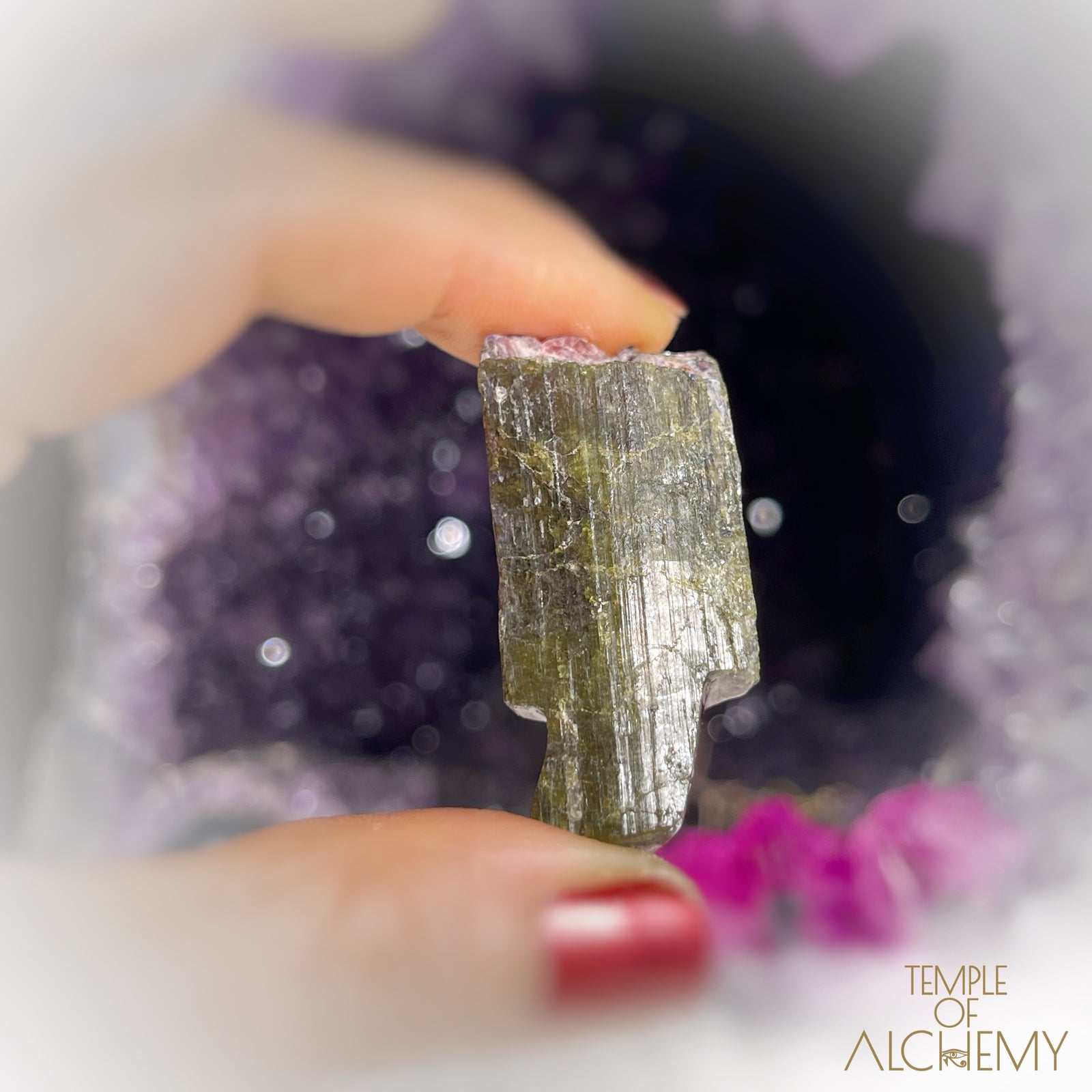 Rubellite Tourmaline x Green Tourmaline