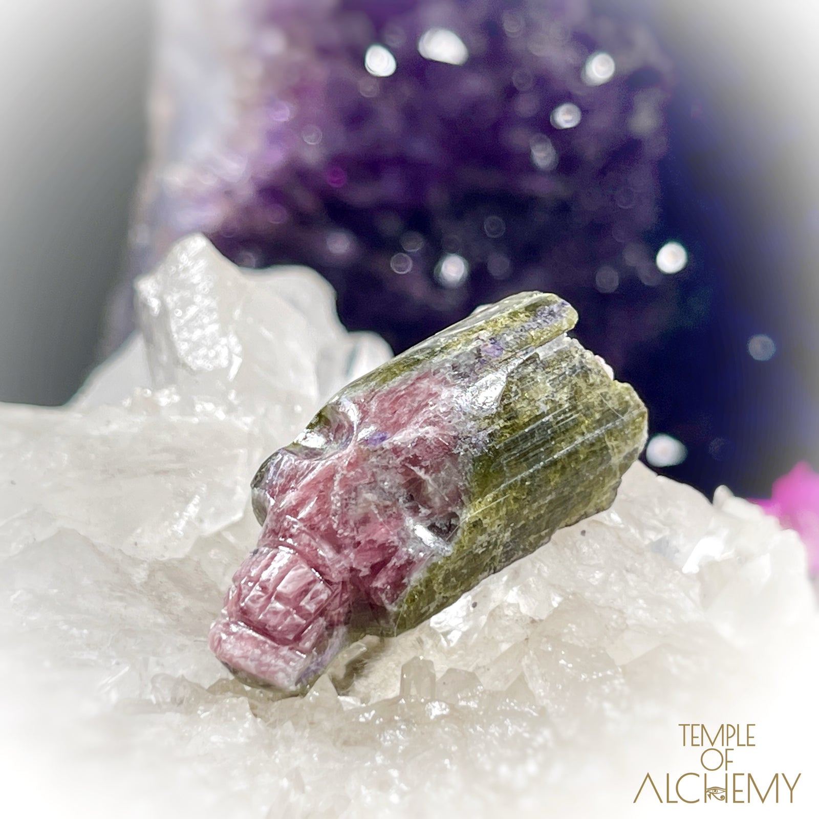 Rubellite Tourmaline x Green Tourmaline