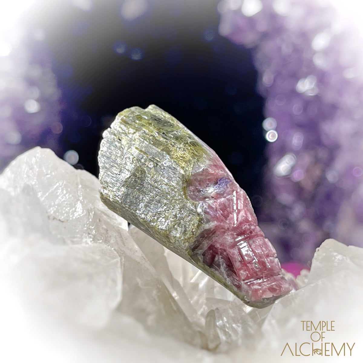 Rubellite Tourmaline x Green Tourmaline