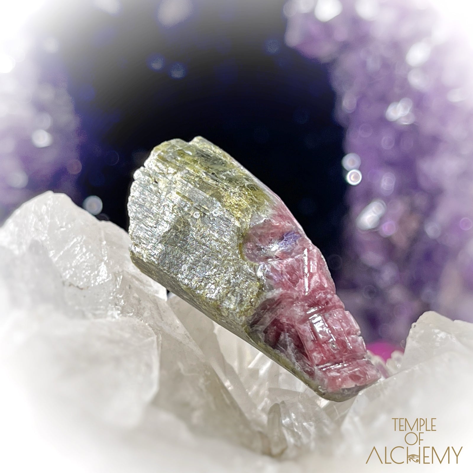 Rubellite Tourmaline x Green Tourmaline