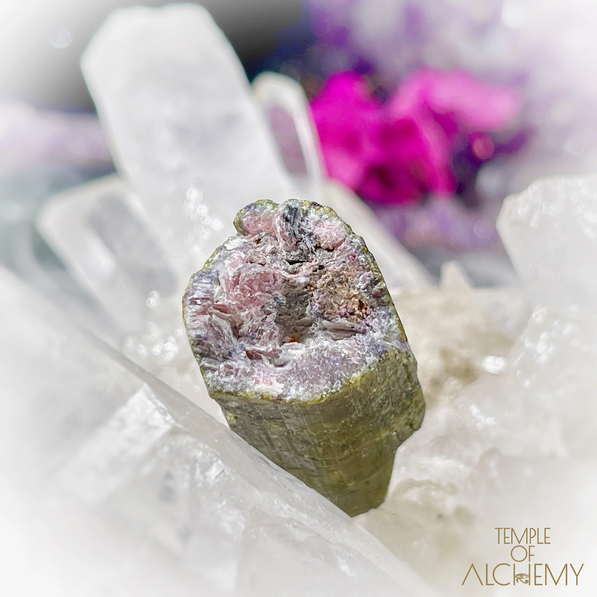 Rubellite Tourmaline x Green Tourmaline