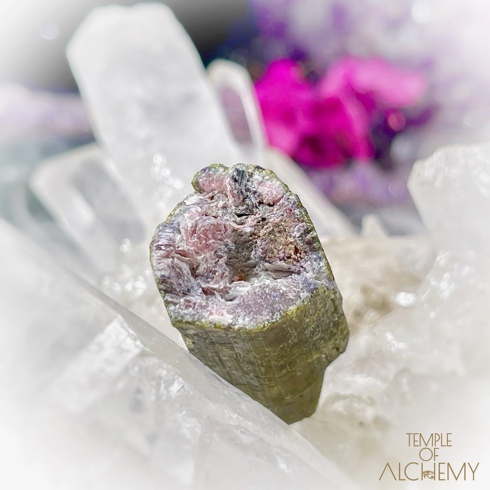 Rubellite Tourmaline x Green Tourmaline