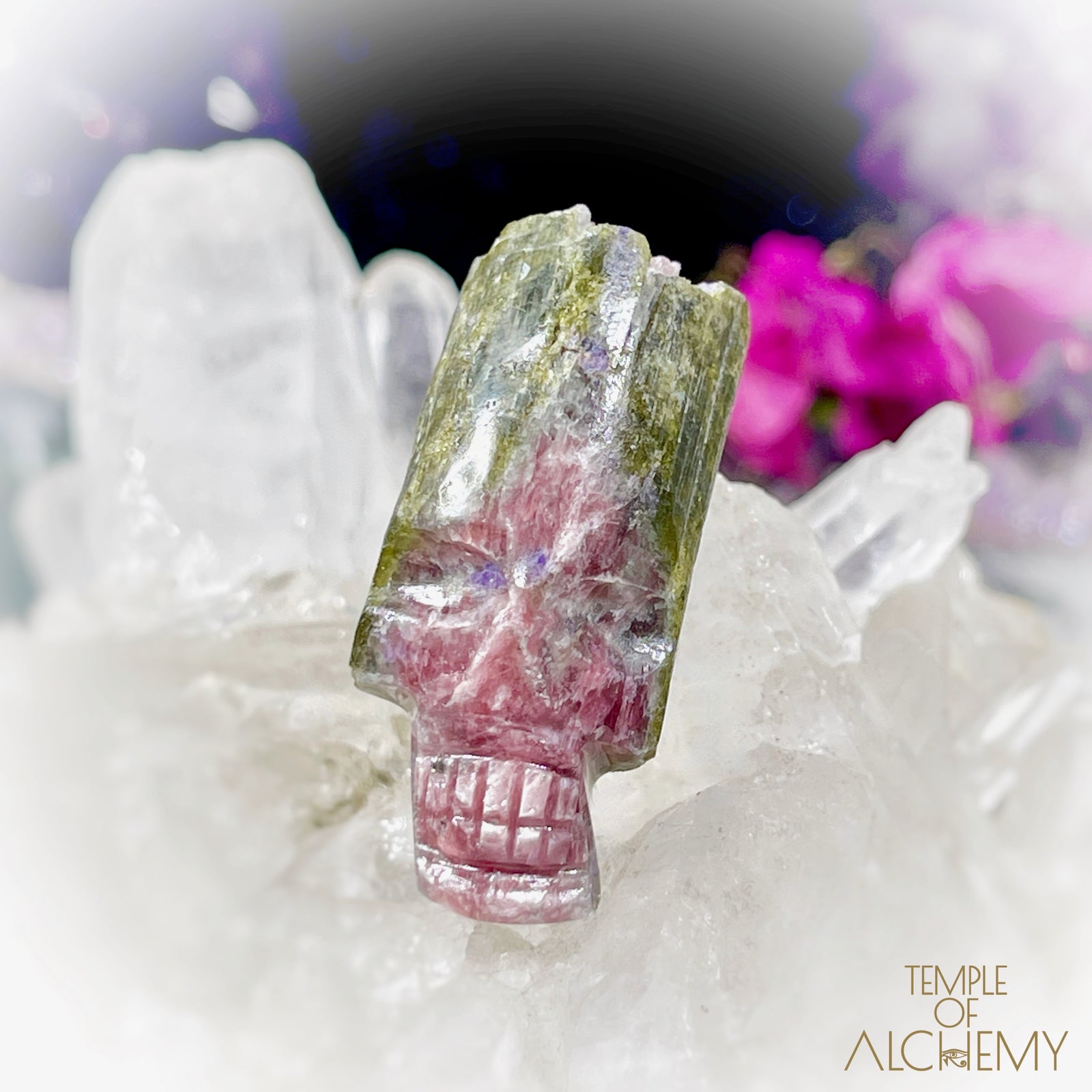 Rubellite Tourmaline x Green Tourmaline