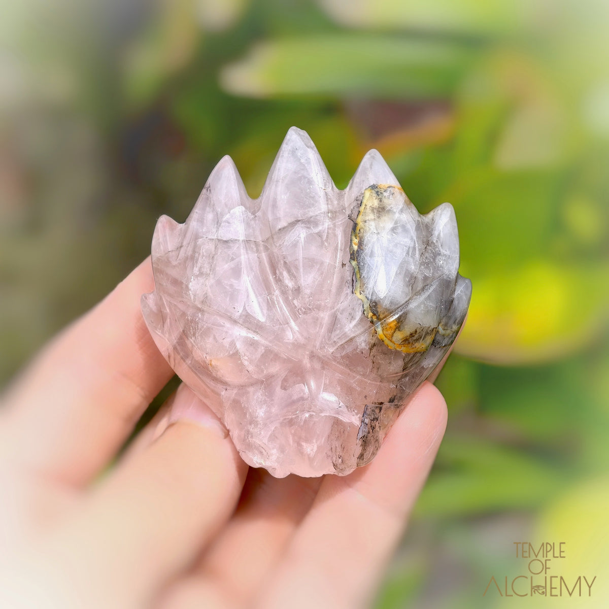 Carbon Included Rose Quartz x Golden Healer