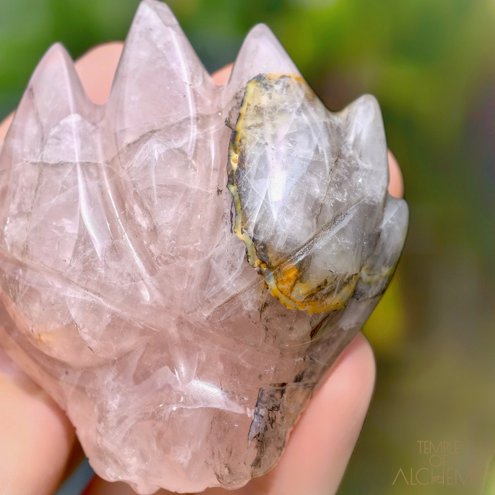 Carbon Included Rose Quartz x Golden Healer