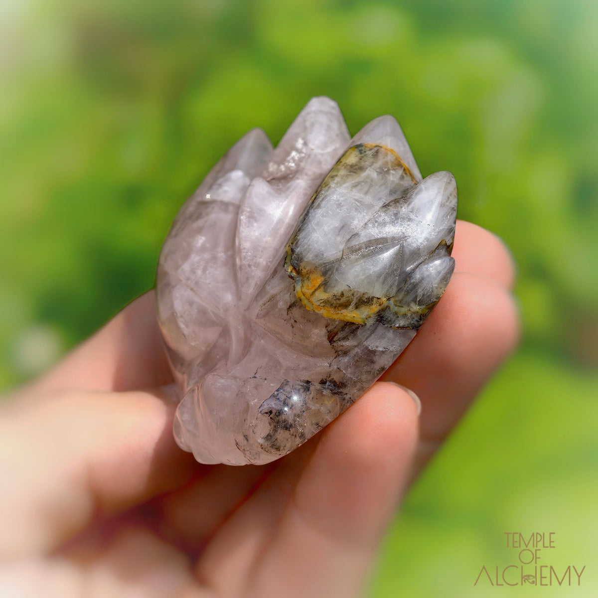 Carbon Included Rose Quartz x Golden Healer