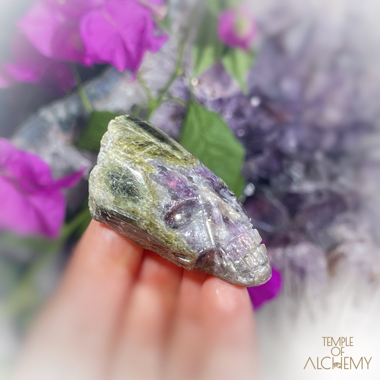 Paraiba Green Tourmaline x Lepidolite