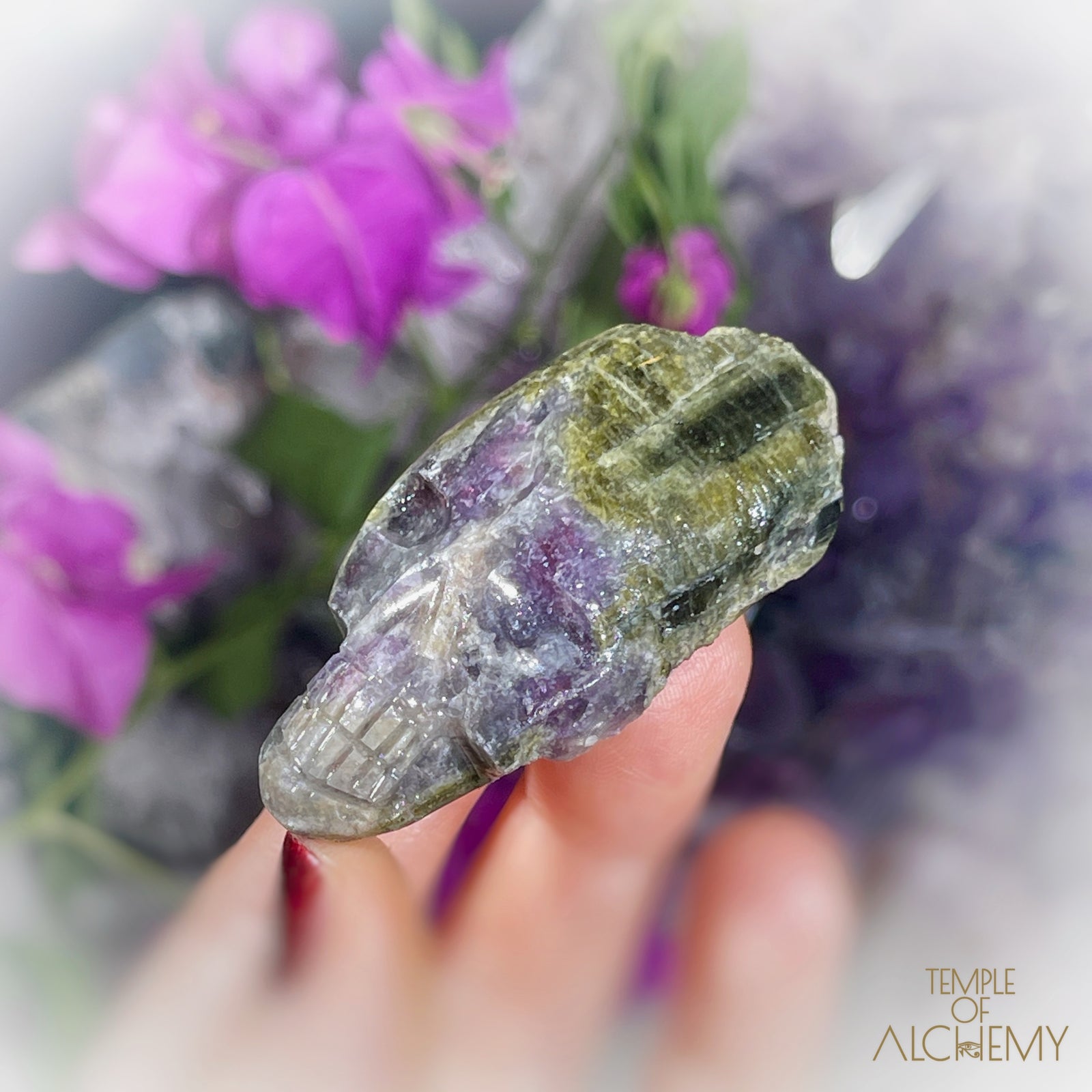 Paraiba Green Tourmaline x Lepidolite