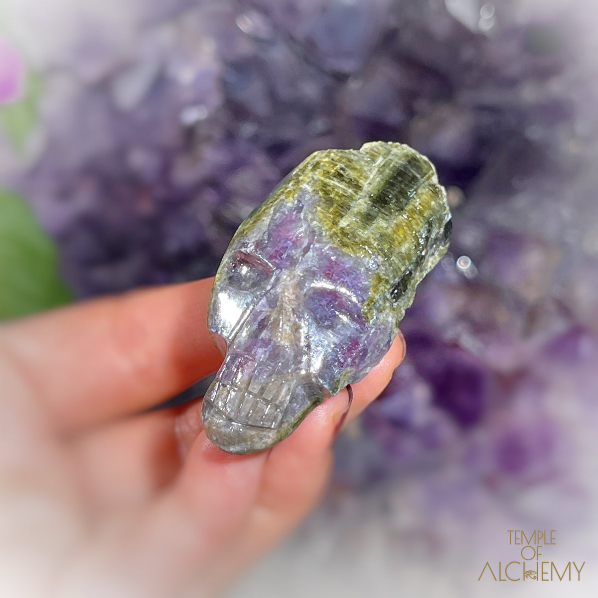 Paraiba Green Tourmaline x Lepidolite