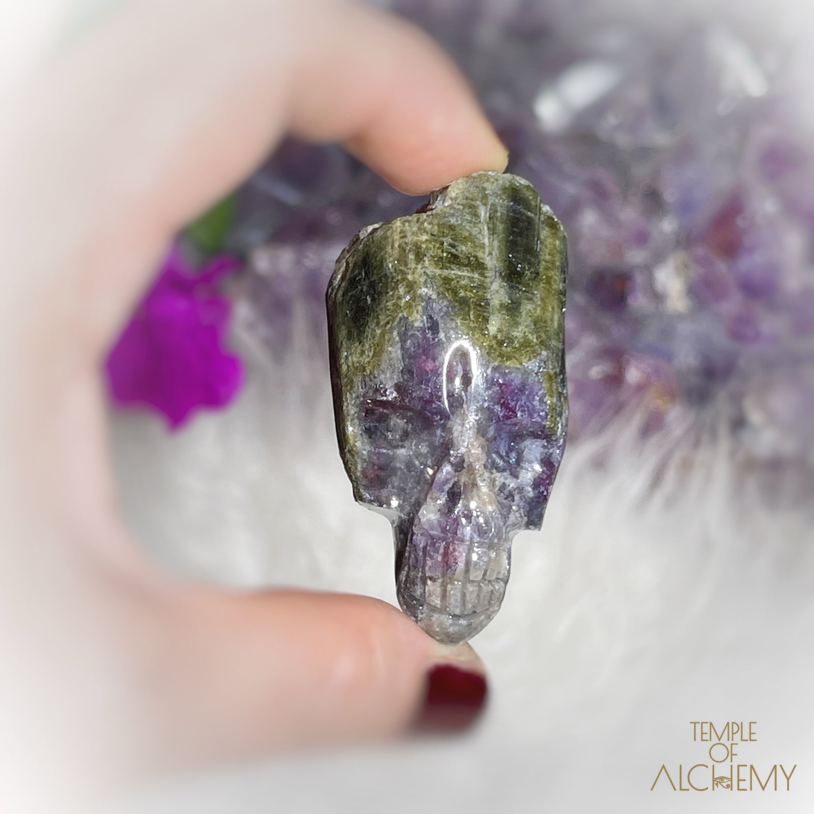 Paraiba Green Tourmaline x Lepidolite