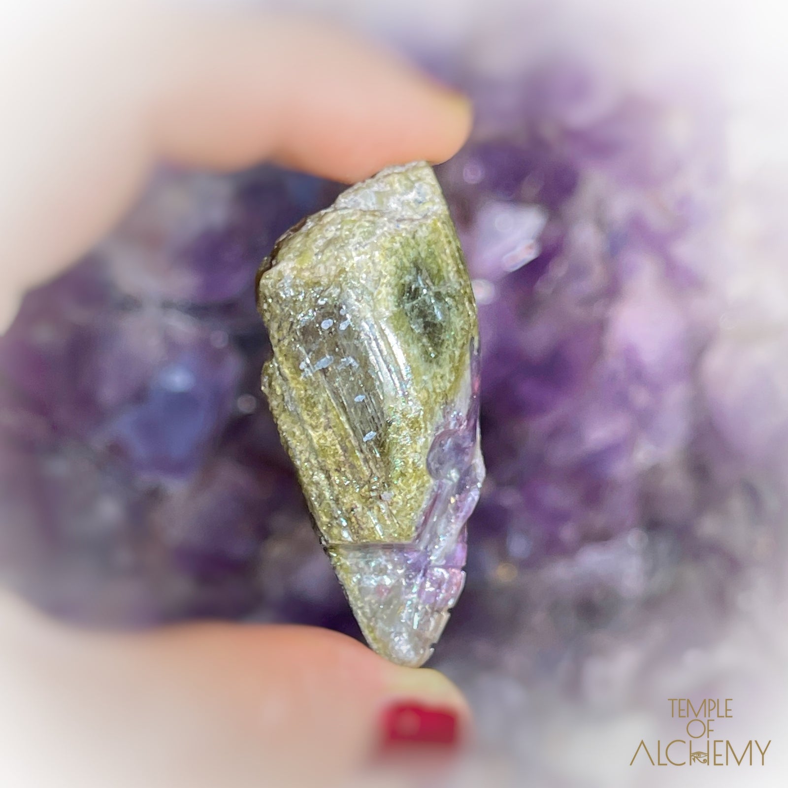 Paraiba Green Tourmaline x Lepidolite