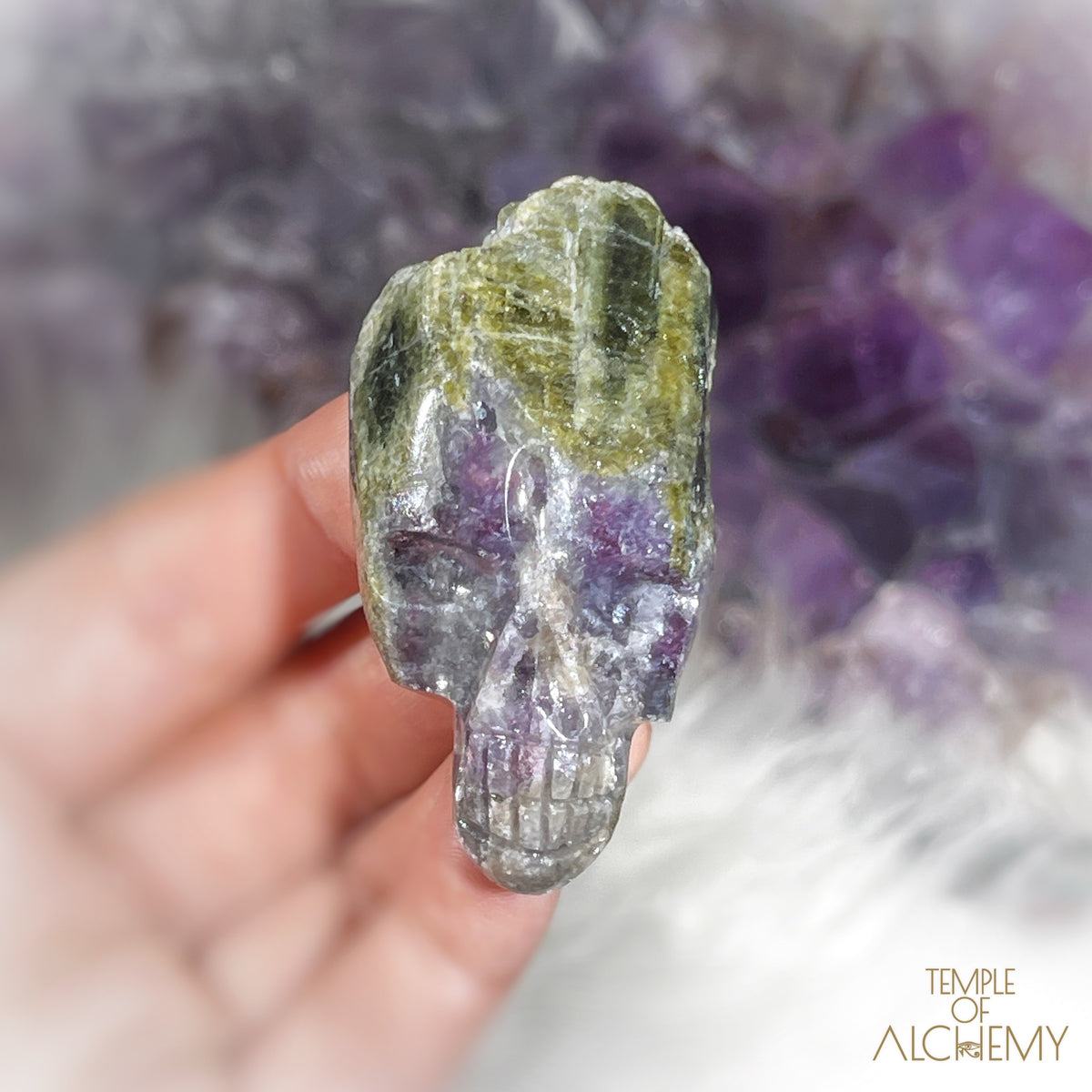 Paraiba Green Tourmaline x Lepidolite