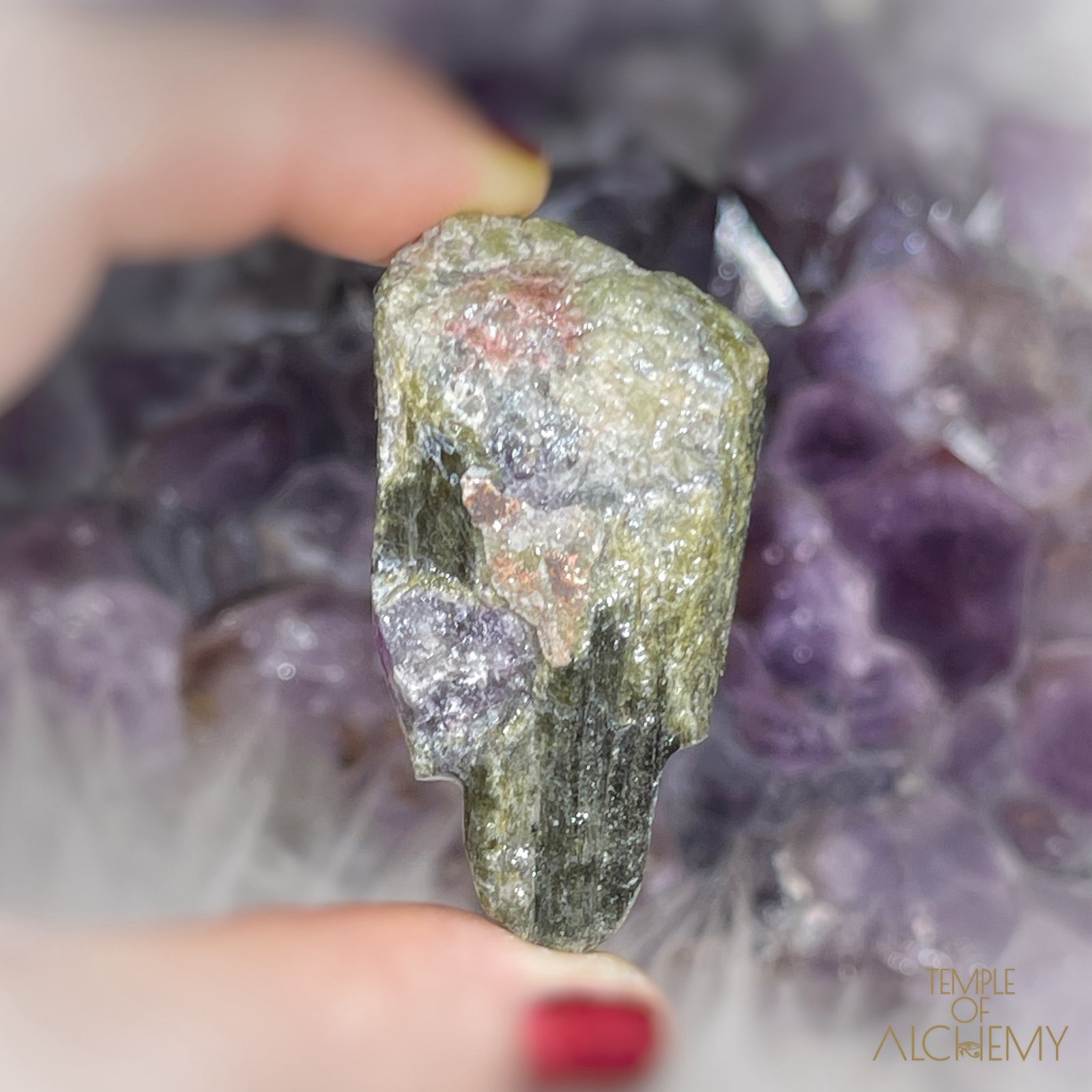 Paraiba Green Tourmaline x Lepidolite