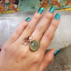 Dolphin Totem Ring : Prehnite with Black Spinel - jewelry - Temple of Alchemy - 3