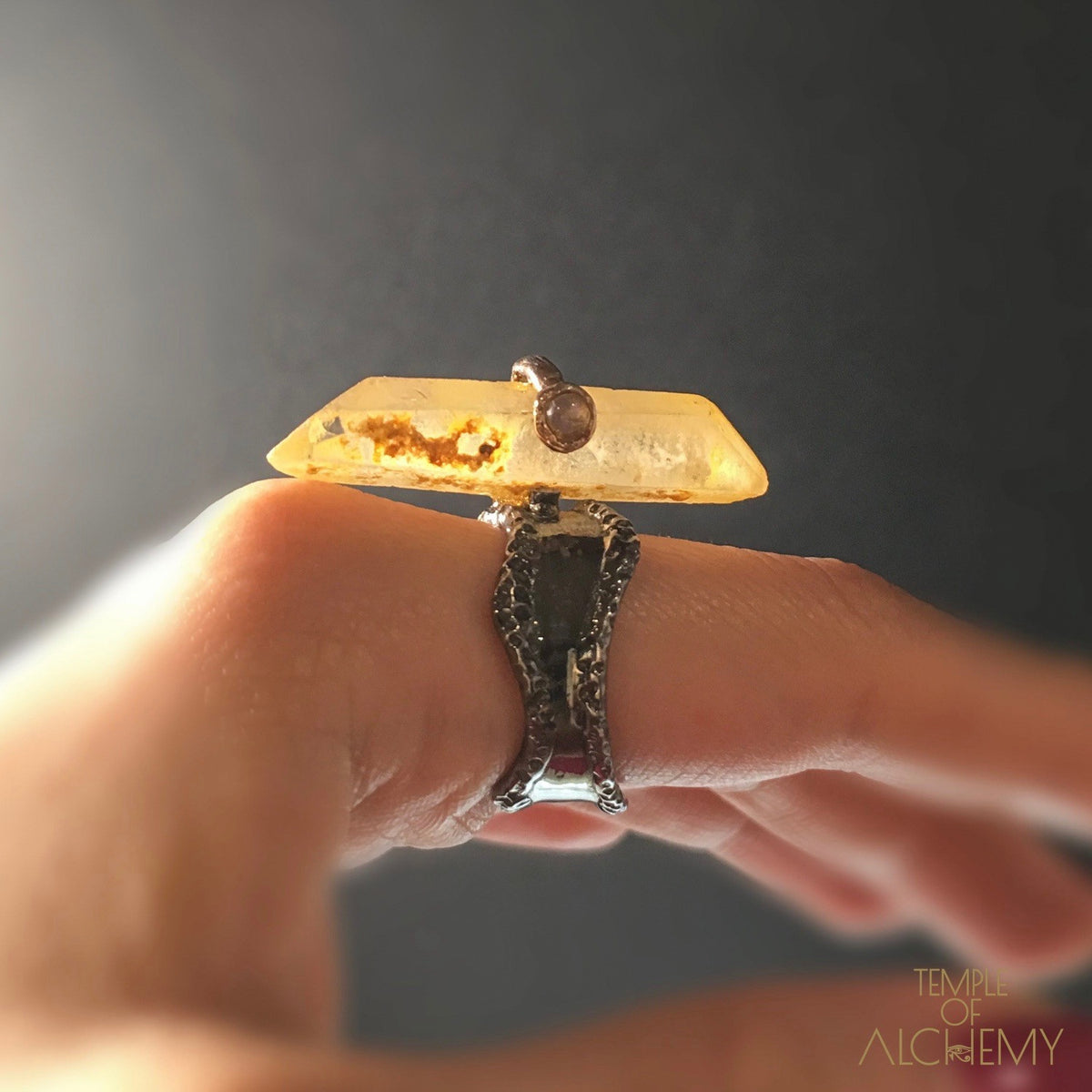 Tangerine Quartz Ring + Opal : Passion &amp; Creativity - jewelry - Temple of Alchemy - 1