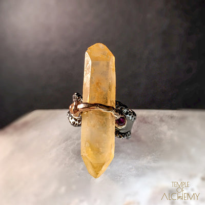 Tangerine Quartz Ring + Opal : Passion & Creativity - jewelry - Temple of Alchemy - 8