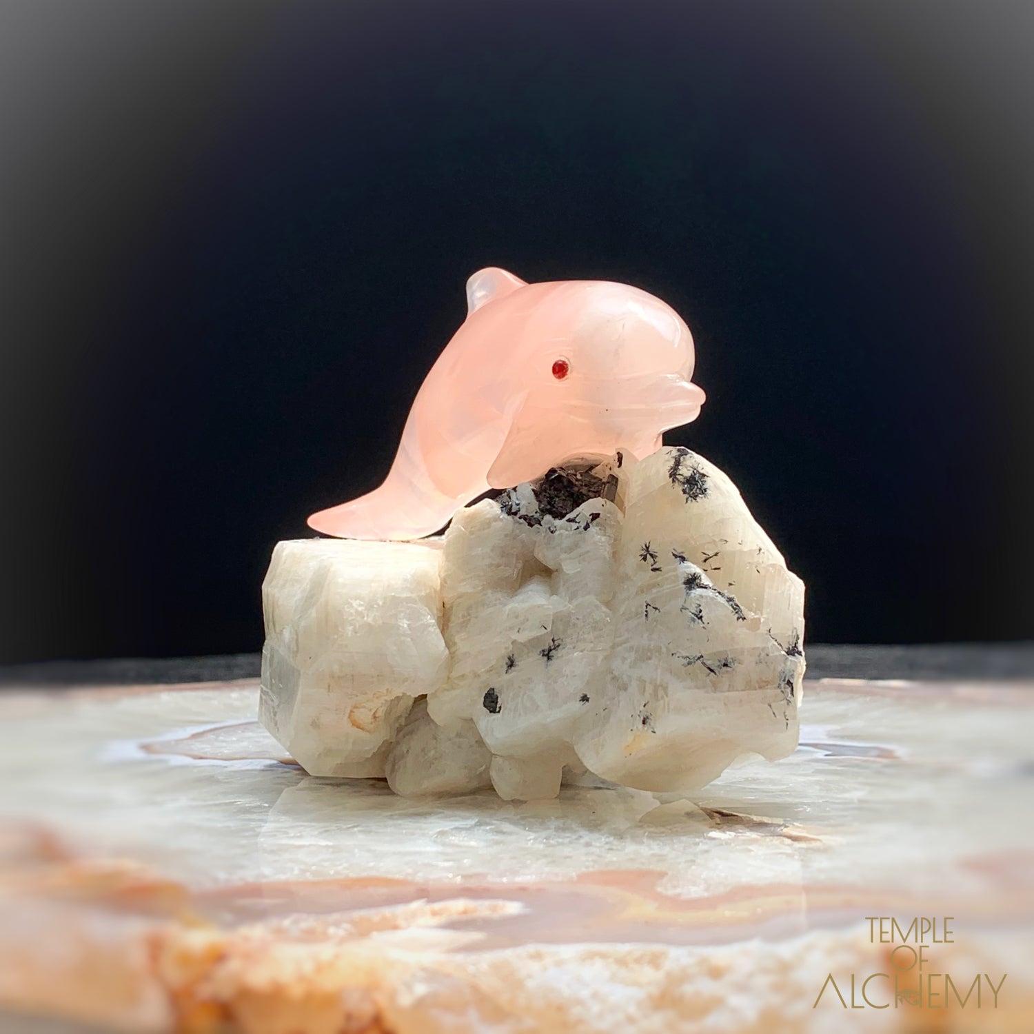 Rose Quartz Dolphin by Leandro Souza - Temple of Alchemy Rose Quartz Dolphin by Leandro Souza - Temple of Alchemy