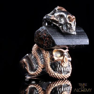 Crystal Skull Ring : Black Tourmaline - jewelry - Temple of Alchemy - 3