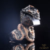 Crystal Skull Ring : Black Tourmaline - jewelry - Temple of Alchemy - 4